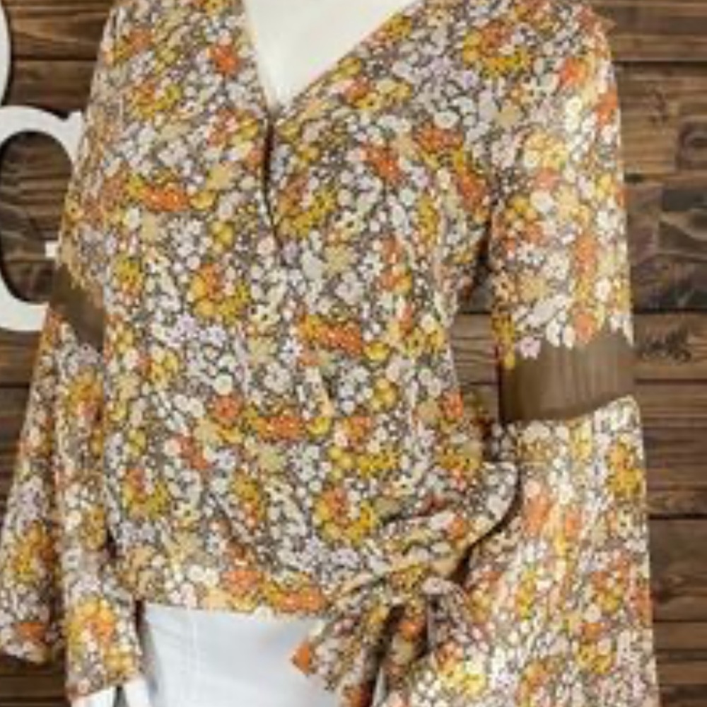 June & Hudson Citrus Floral Blouse